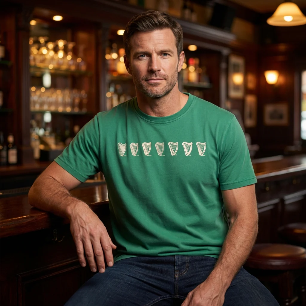 Green Evolution Harp Premium Tee - Image 3