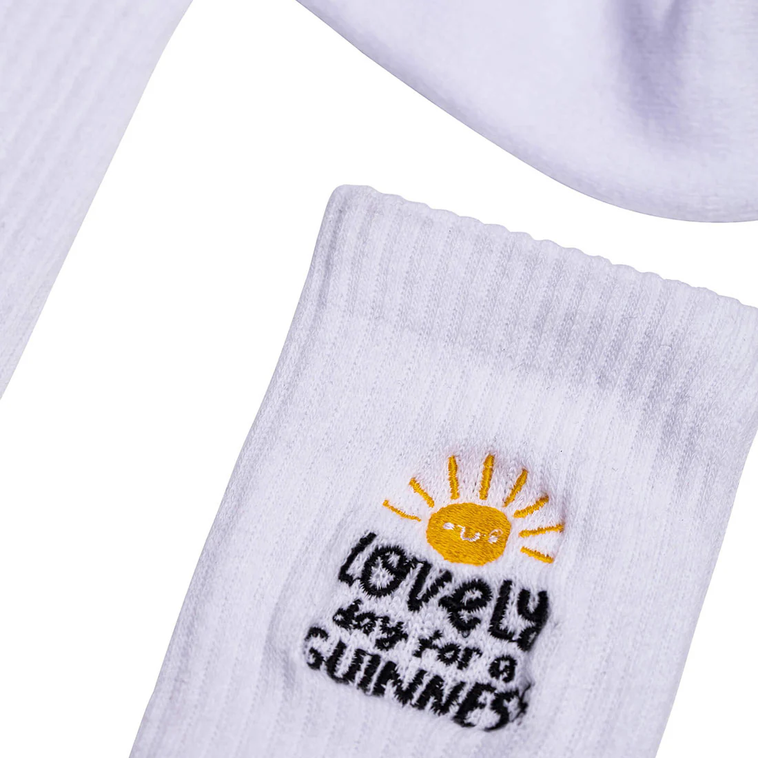 FATTI BURKE "LOVELY DAY FOR A GUINNESS" WHITE SOCKS - Image 3