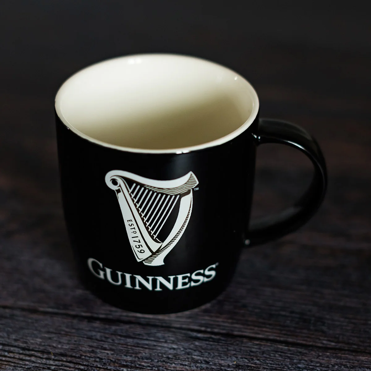 Guinness Black Mug with White Harp Logo - Image 3