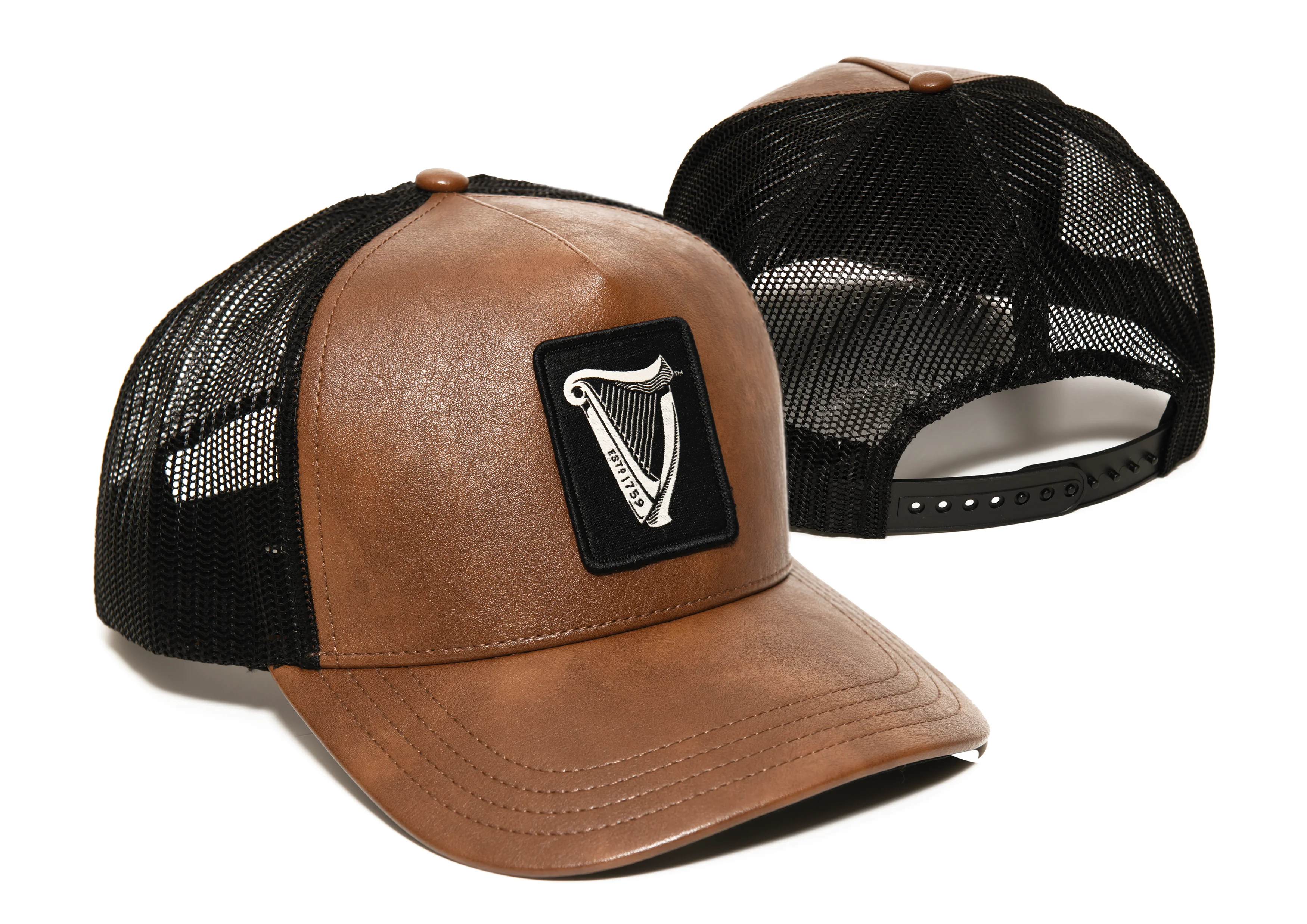 Guinness Brown Leather Trucker Cap - Image 3