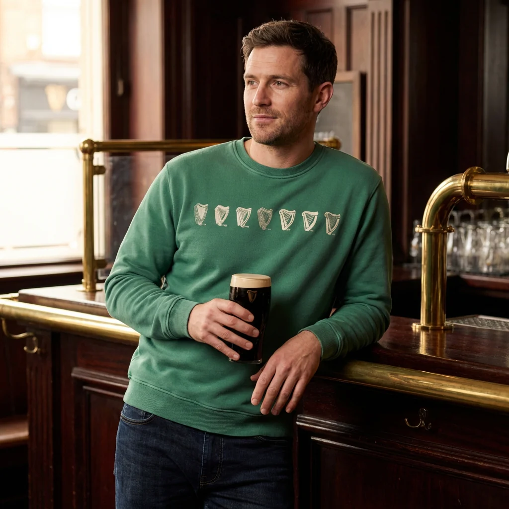 Guinness Evolution Harp Green Sweatshirt - Image 3