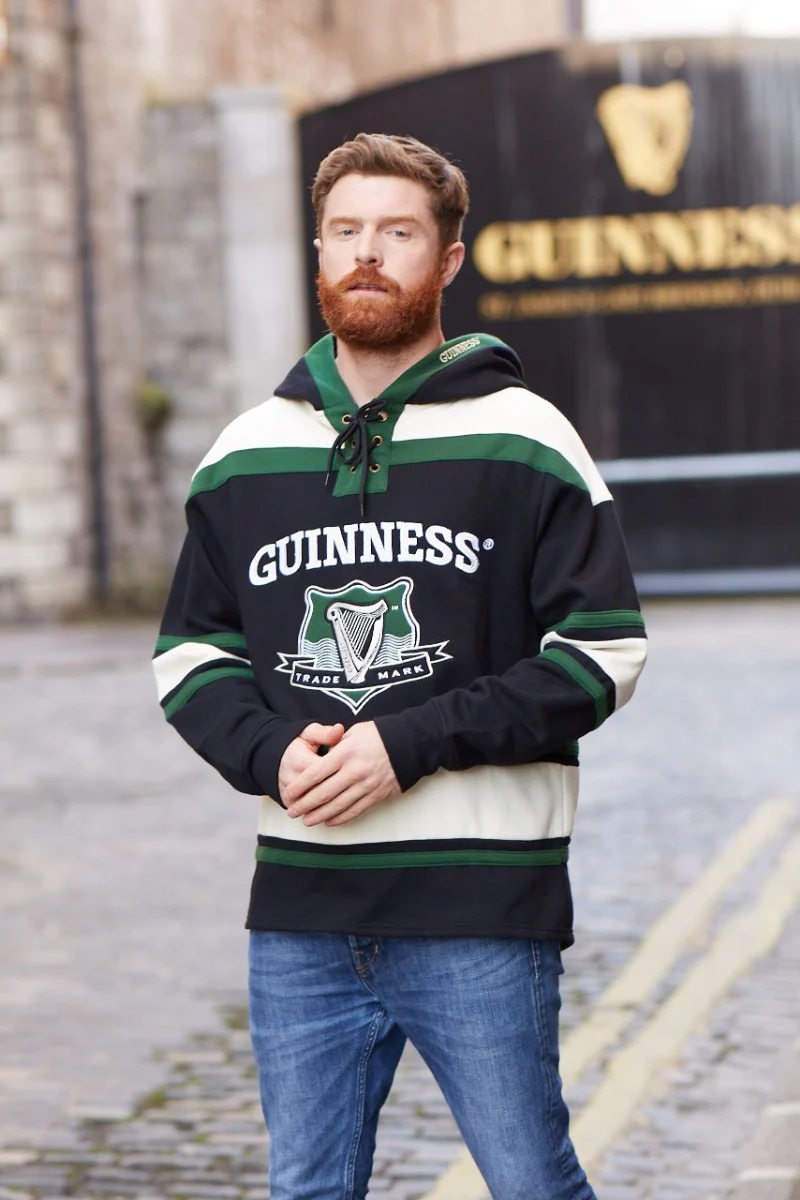 Guinness Green Hockey Style Hooded Sweatshirt - Image 6