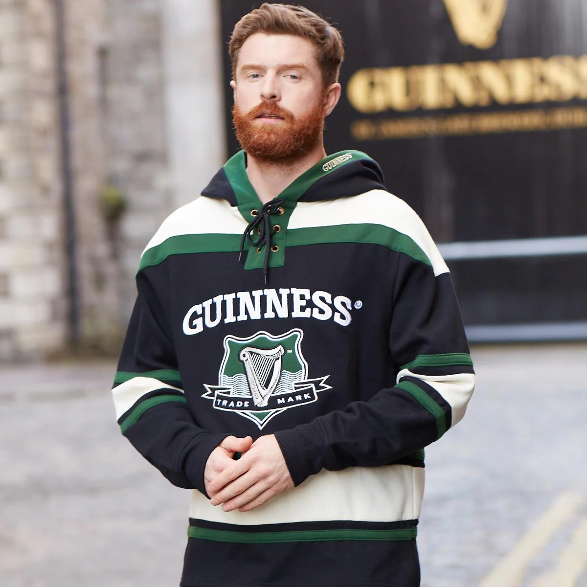 Guinness Green Hockey Style Hooded Sweatshirt - Image 7