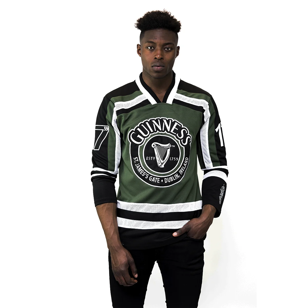 Green & White Hockey Jersey - Image 5