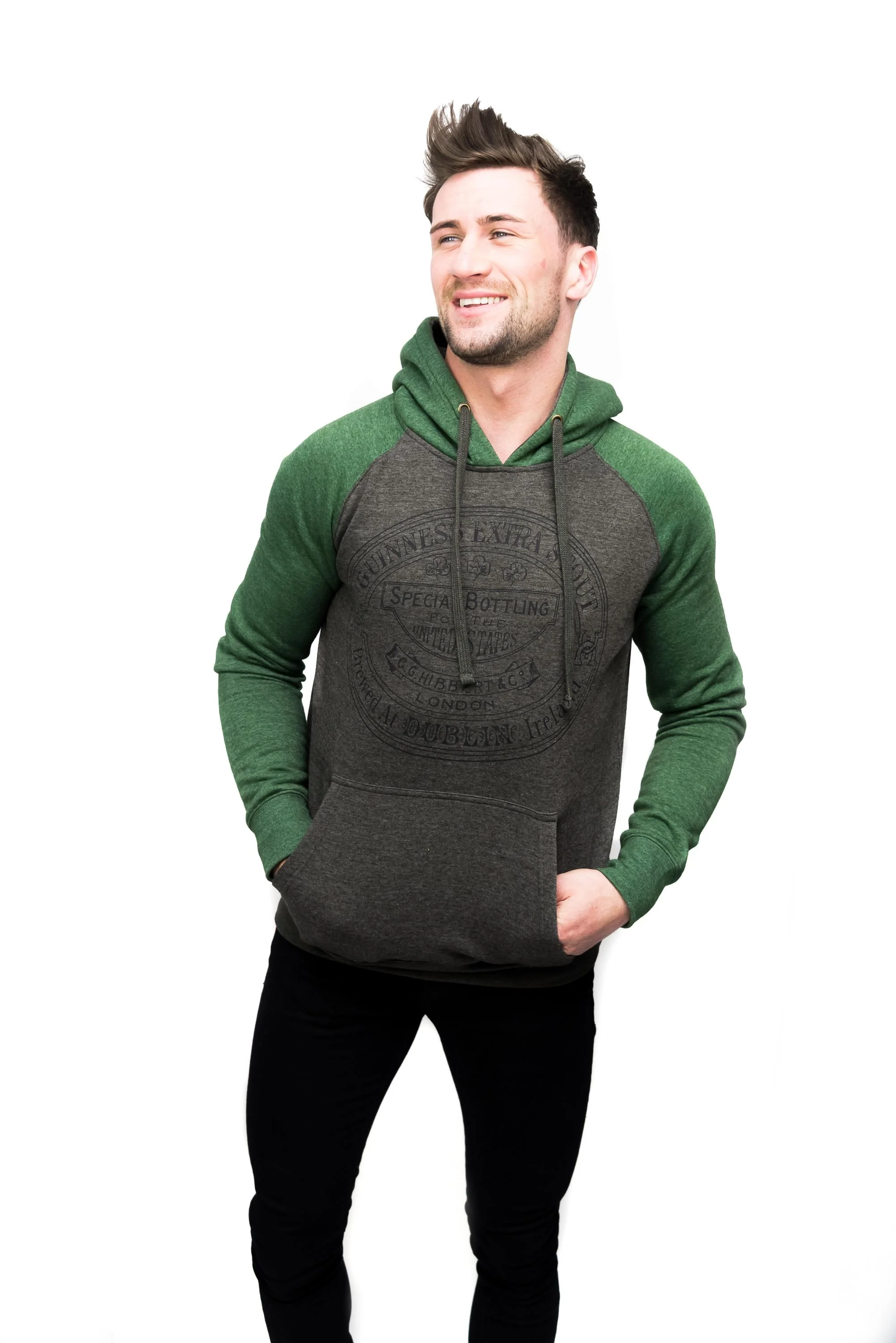 Guinness Grey and Green Hoodie - Image 5