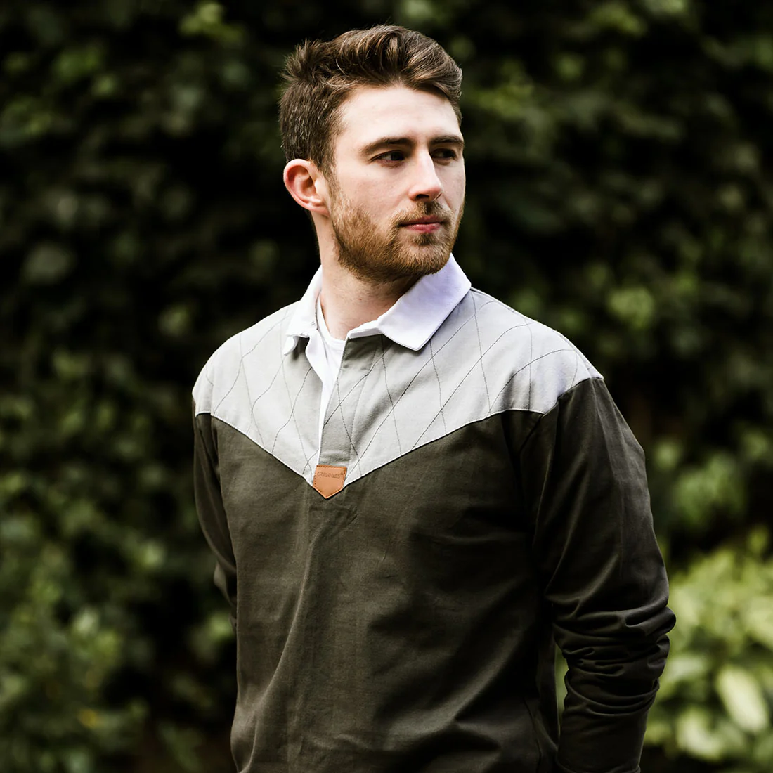 Guinness Heritage Charcoal Grey & Black Long-Sleeve Rugby - Image 3