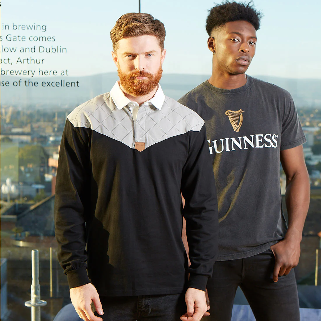 Guinness Heritage Charcoal Grey & Black Long-Sleeve Rugby - Image 5