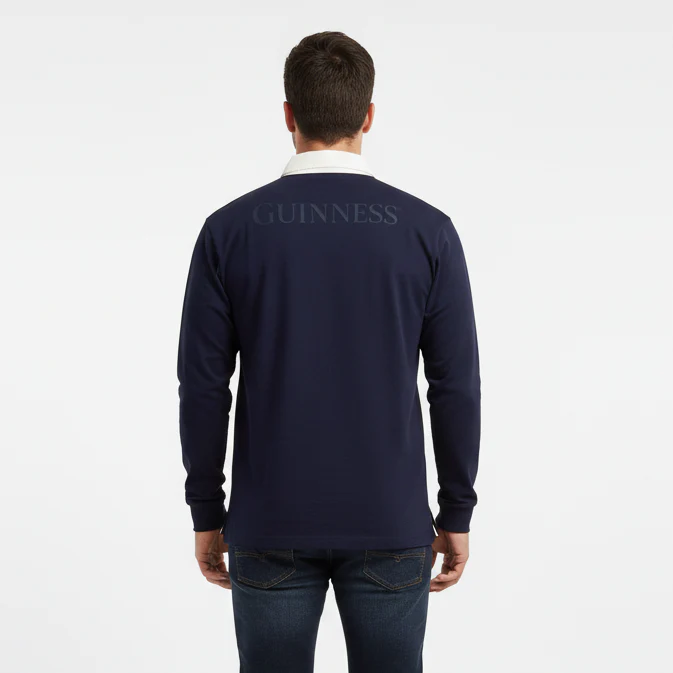 Guinness Navy Rugby Shirt – Long Sleeve - Image 3