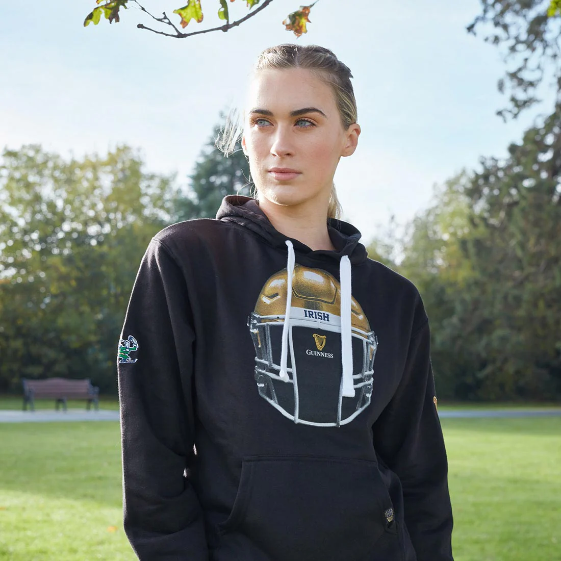 Guinness Notre Dame Helmet Hoodie Black - Image 5