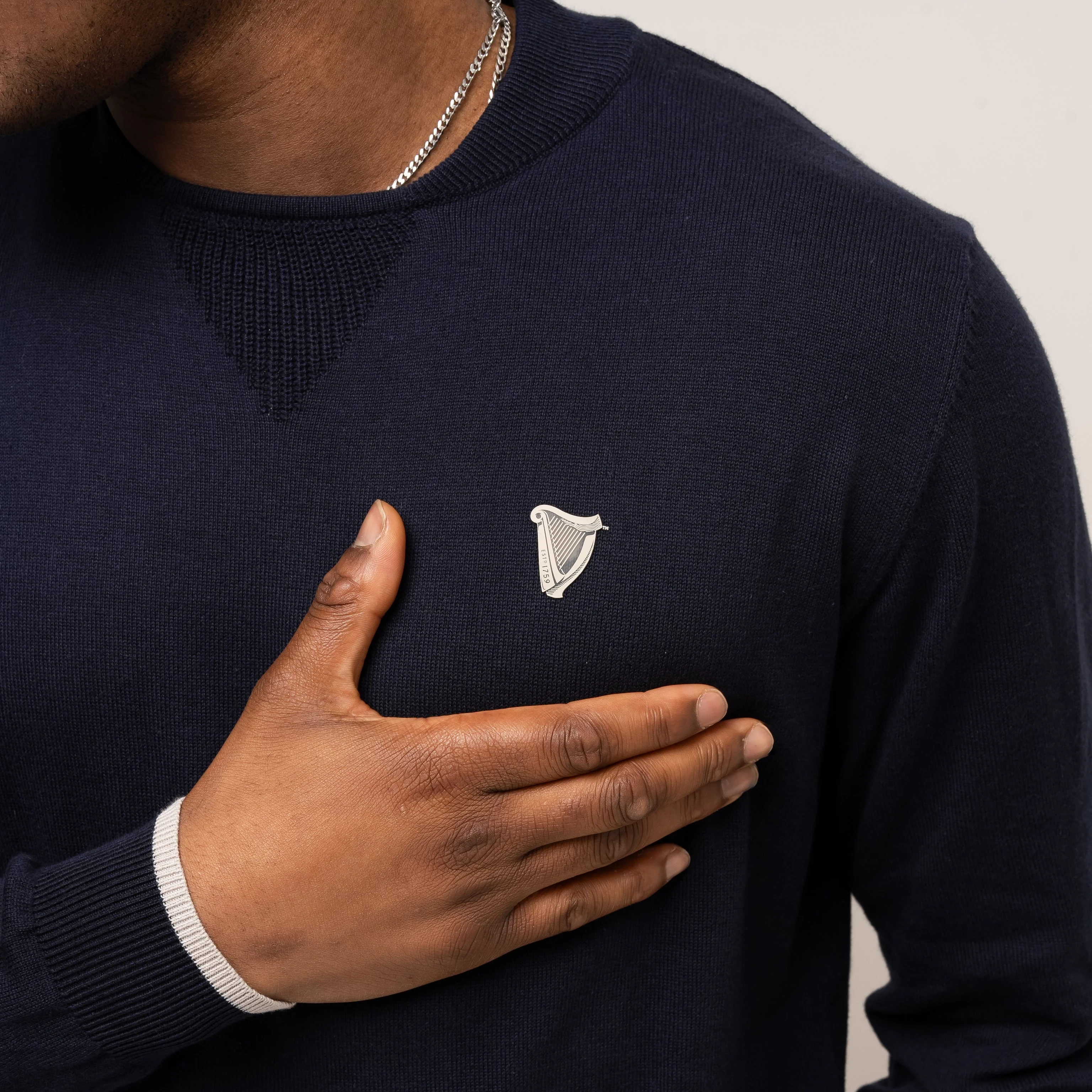 Guinness Performance Cotton Sweater - Navy - Image 3