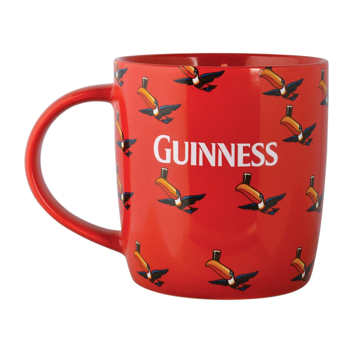 Guinness Red Mug with Multiple Flying Toucans