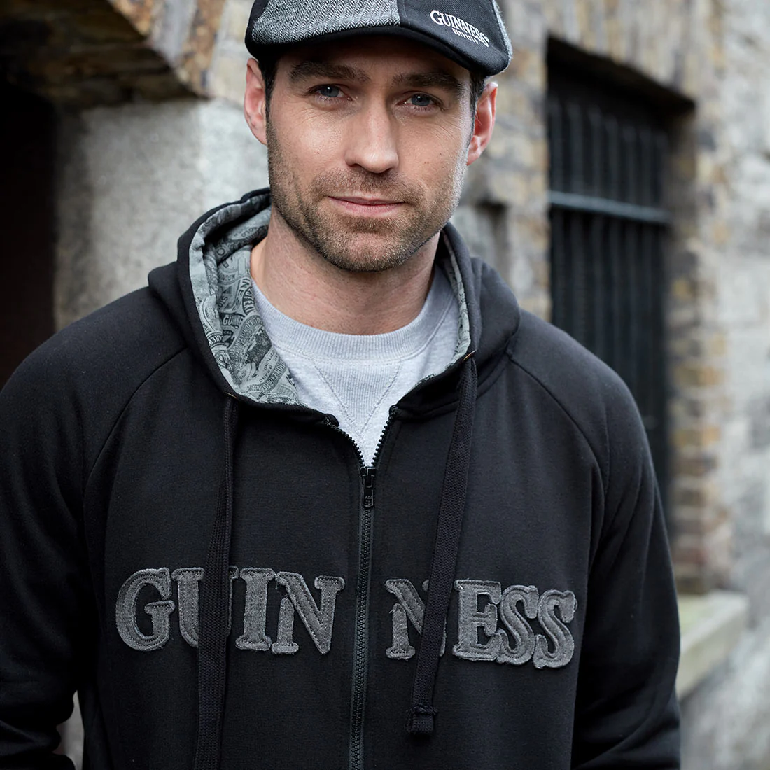 Guinness Vintage Black & Grey Label Lined Hoodie - Image 3