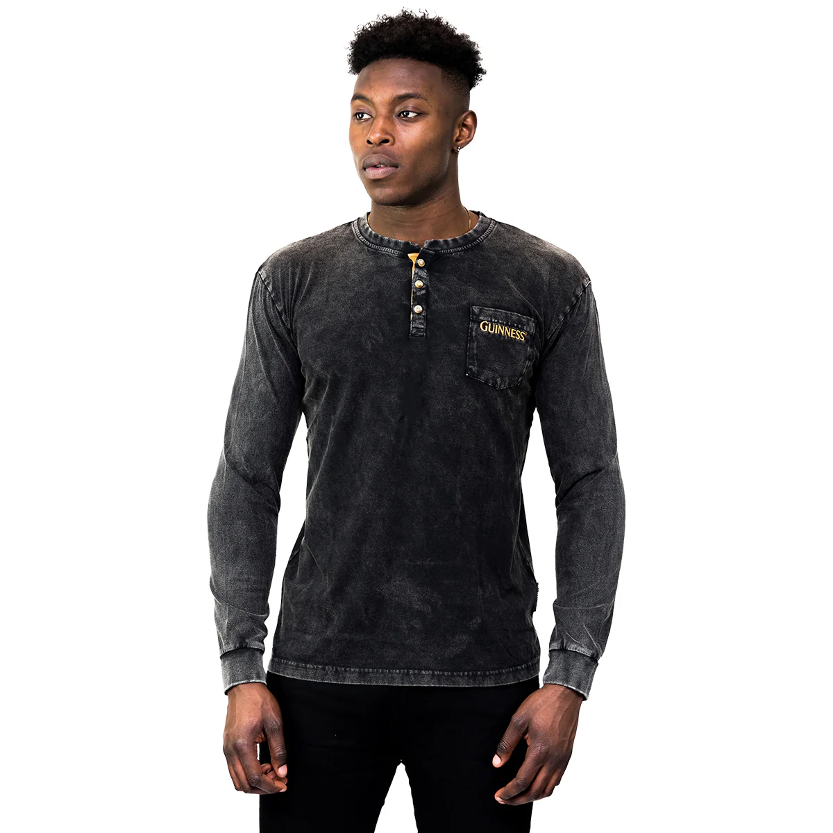 Guinness Classic Washed Black Henley