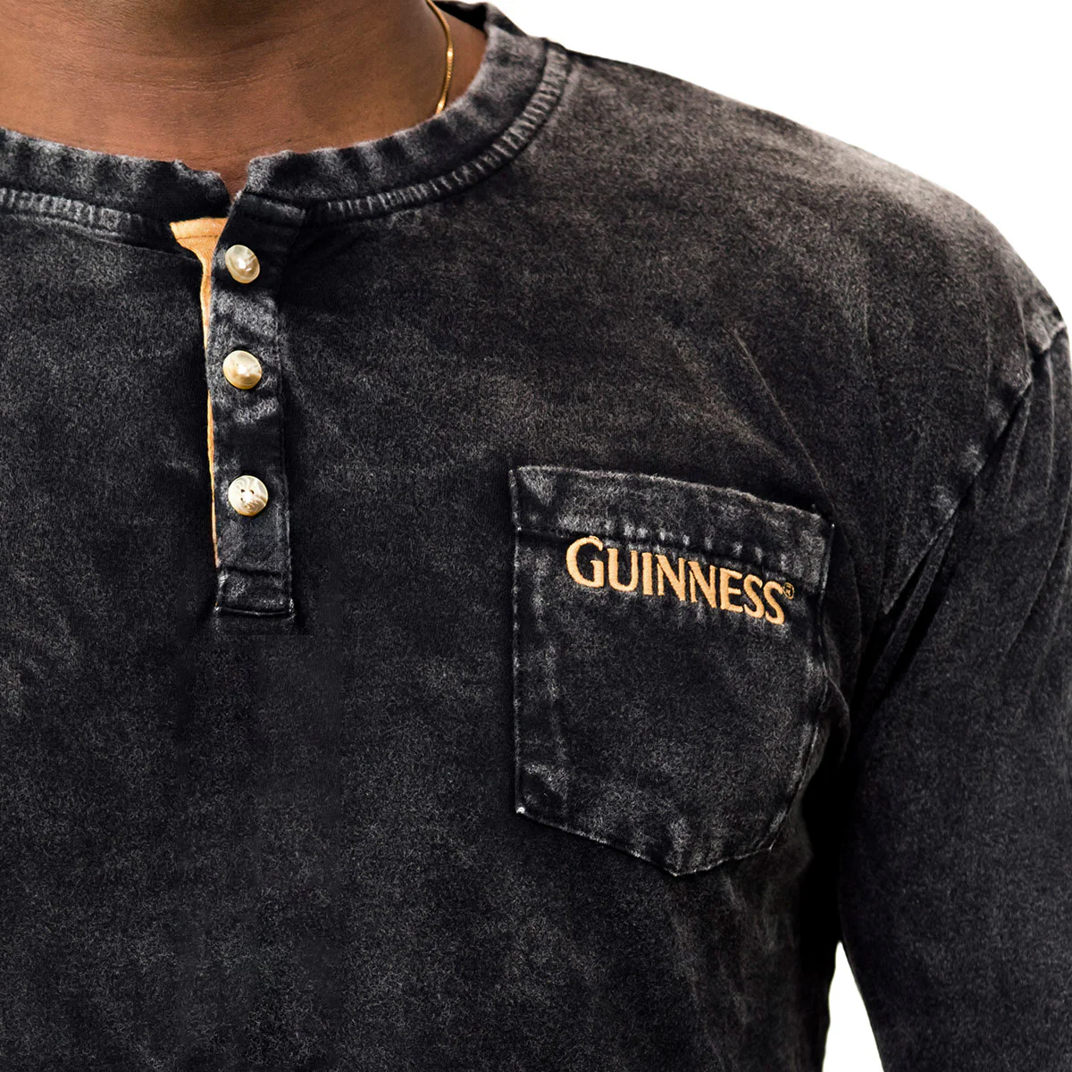 Guinness Classic Washed Black Henley - Image 3